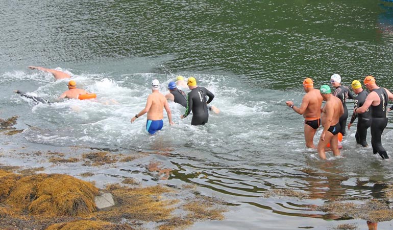 Swimmers brave the water for the 8th Annual BISRA Gaddin Abt Garnish Swim